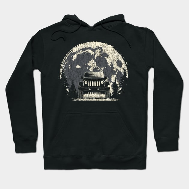 Jeep Under The Moon Night Rider For Men and Women Hoodie by Dailygrind